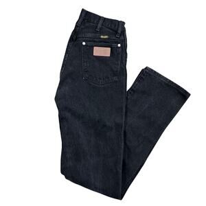 Vintage 90s Wrangler Women’s Western Black Denim Jeans 27x36 Cowgirl Rodeo USA